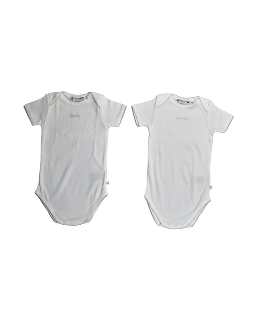 A White Bodysuits from Bonpoint in size 6-12M for girl. (Front View)