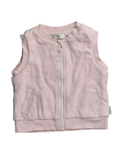 A Pink Outerwear Vests from Mides in size 6-12M for girl. (Front View)