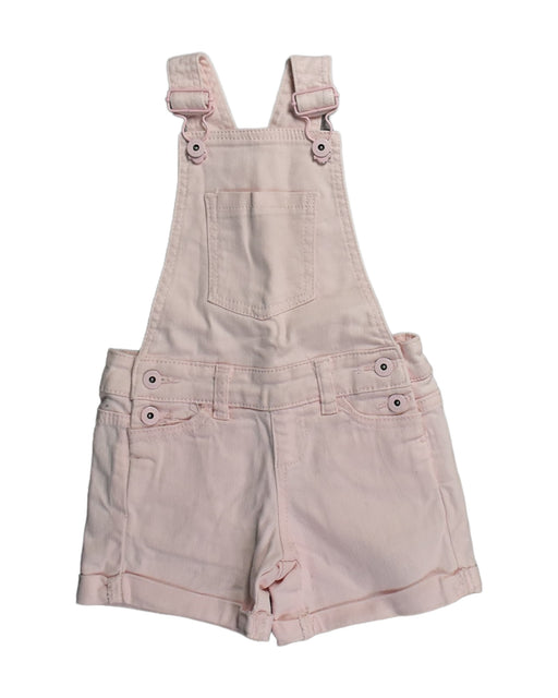 A Pink Overall Shorts from Seed in size 2T for girl. (Front View)