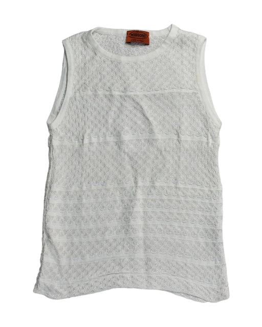 A White Sleeveless Tops from Missoni in size 6T for girl. (Front View)