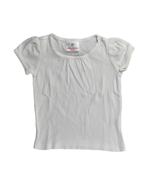 A White Short Sleeve Tops from Hanna Andersson in size 2T for girl. (Front View)
