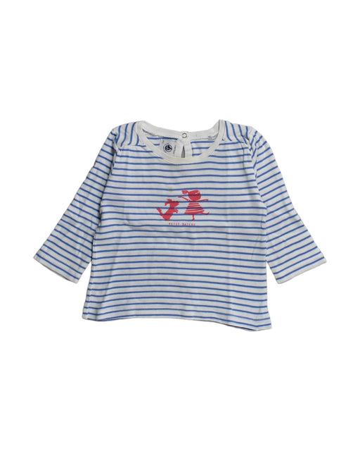 A White Long Sleeve Tops from Petit Bateau in size 6-12M for girl. (Front View)