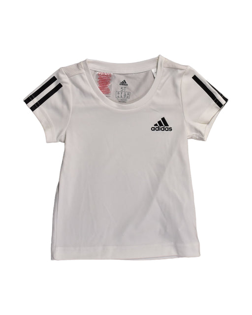 A White Short Sleeve Tops from Adidas in size 5T for girl. (Front View)