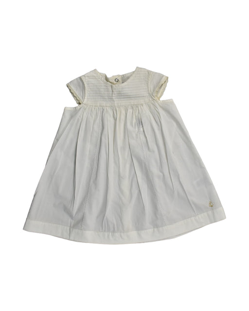 A White Short Sleeve Dresses from Petit Bateau in size 12-18M for girl. (Front View)