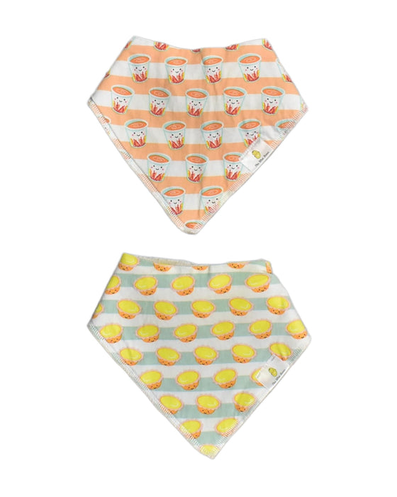 A Yellow Bibs from The Wee Bean in size O/S for girl. (Front View)