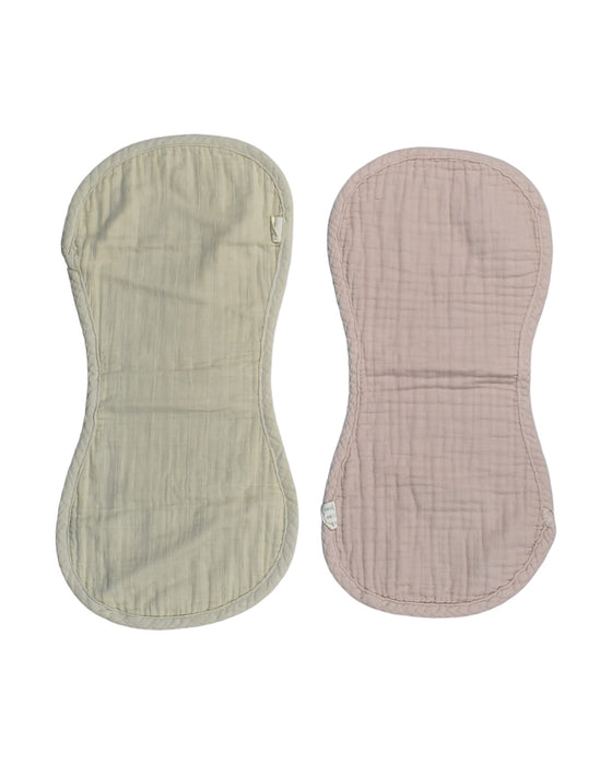 A Beige Bibs from Mushie in size O/S for girl. (Front View)