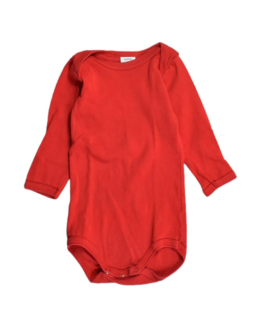 A Red Bodysuits from Petit Bateau in size 3-6M for girl. (Front View)