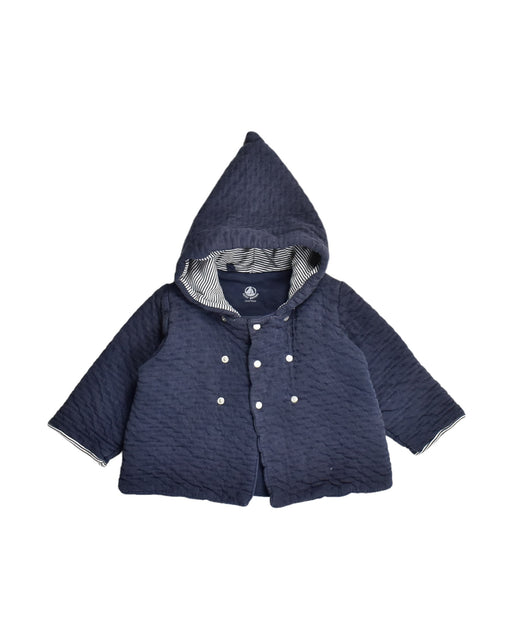 A Blue Lightweight Jackets from Petit Bateau in size 6-12M for girl. (Front View)