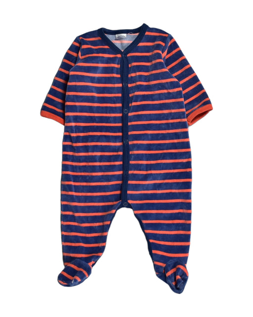 A Blue Onesies from Petit Bateau in size 0-3M for boy. (Front View)