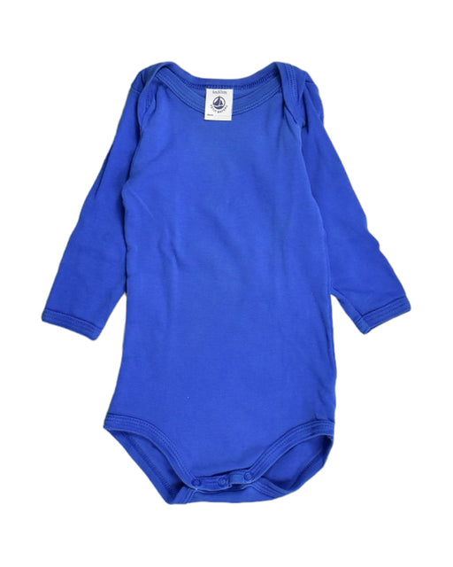 A Blue Bodysuits from Petit Bateau in size 3-6M for boy. (Front View)