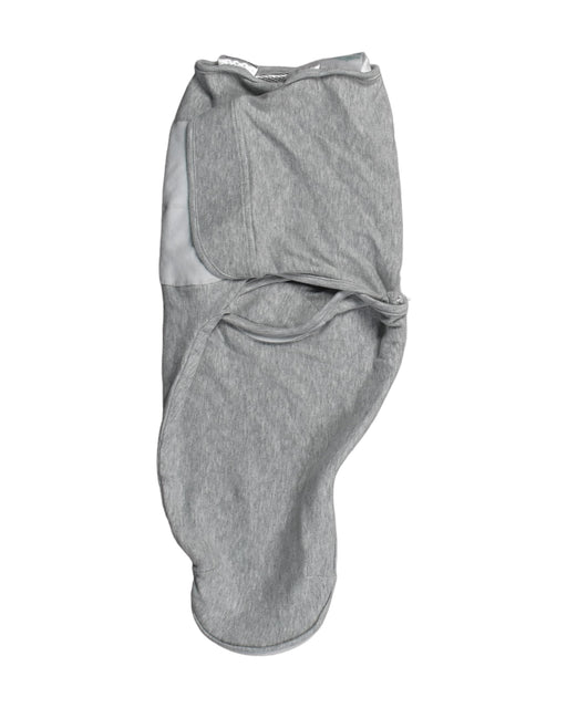 A Grey Sleepsacs from Aden & Anais in size 0-3M for neutral. (Front View)