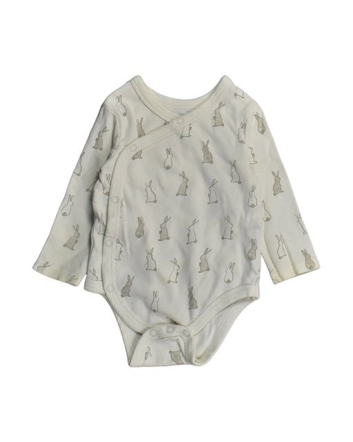 A White Bodysuits from Pehr in size 3-6M for neutral. (Front View)