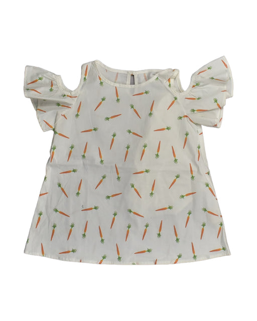 A White Short Sleeve Tops from leia + lauren  in size 4T for girl. (Front View)