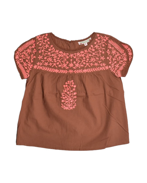 A Brown Short Sleeve Tops from Bonpoint in size 6T for girl. (Front View)