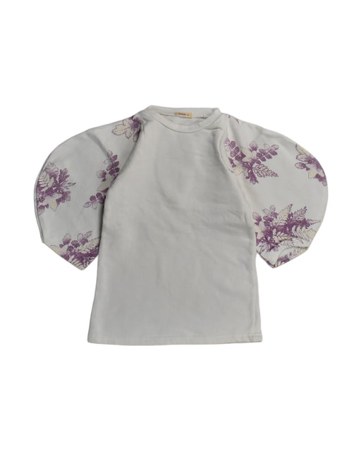 A White Long Sleeve Tops from Sweven in size 5T for girl. (Front View)
