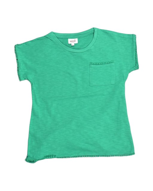 A Green Short Sleeve Tops from Seed in size 8Y for girl. (Front View)