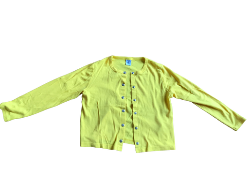 A Yellow Cardigans from Petit Bateau in size 8Y for girl. (Front View)