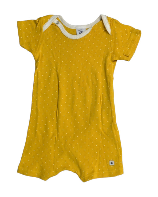 A Yellow Rompers from Petit Bateau in size 3-6M for girl. (Front View)