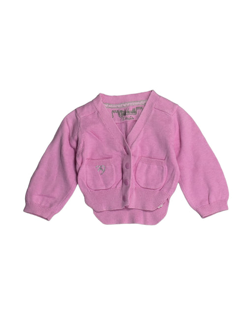 A Pink Cardigans from Chateau de Sable in size 0-3M for girl. (Front View)