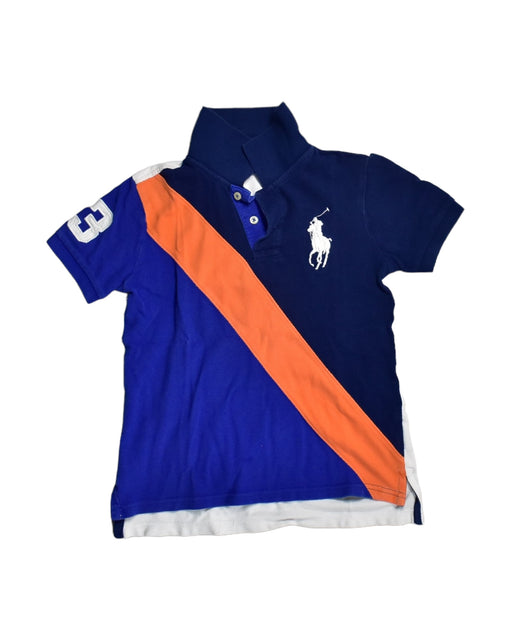 A Blue Short Sleeve Polos from Polo Ralph Lauren in size 7Y for boy. (Front View)
