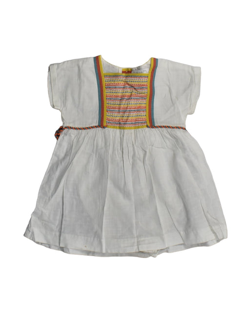 A White Short Sleeve Dresses from Chateau de Sable in size 12-18M for girl. (Front View)