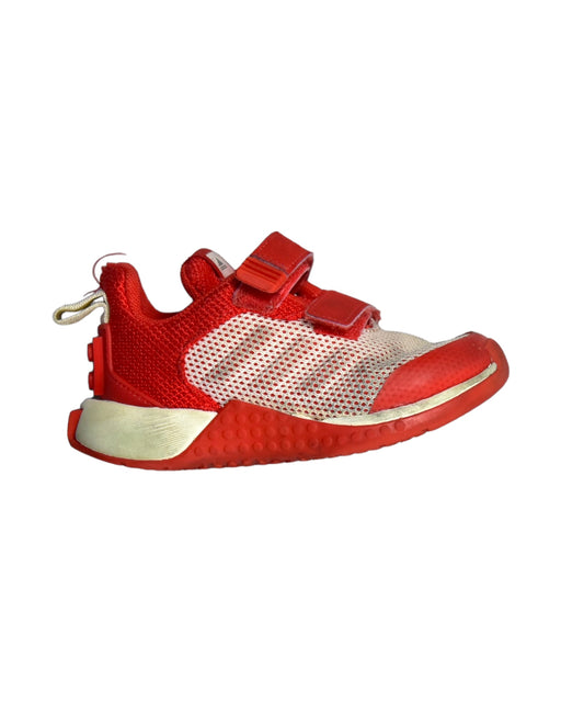 A Red Sneakers from Adidas in size 3T for boy. (Front View)