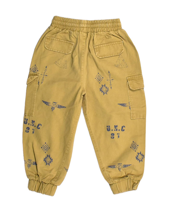 A Gold Casual Pants from Wander & Wonder in size 3T for boy. (Back View)
