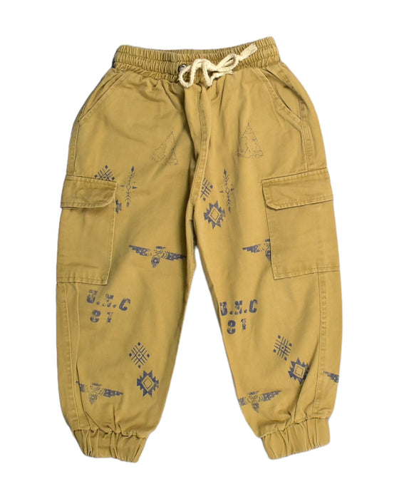 A Gold Casual Pants from Wander & Wonder in size 3T for boy. (Front View)