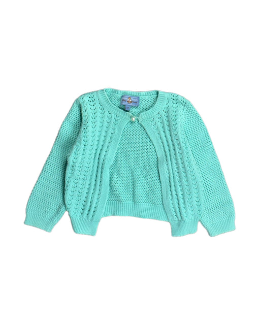 A Green Cardigans from River Woods in size 2T for girl. (Front View)