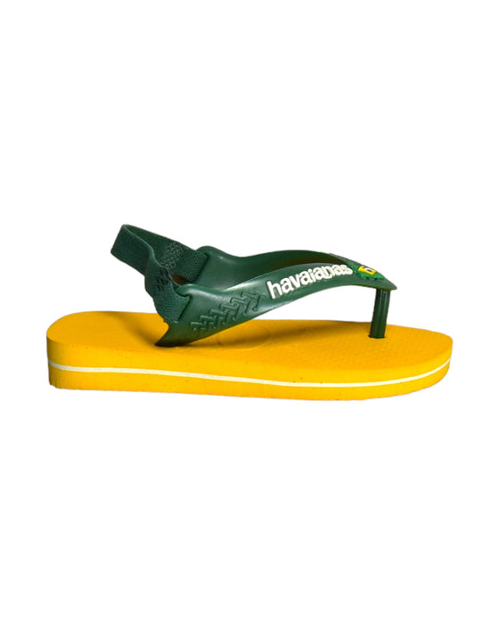 A Yellow Slippers from Havaianas in size 18-24M for boy. (Front View)