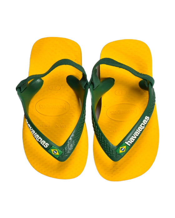 A Yellow Slippers from Havaianas in size 18-24M for boy. (Back View)