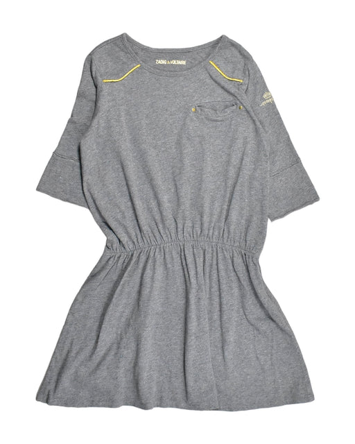 A Grey Short Sleeve Dresses from Zadig & Voltaire in size 8Y for girl. (Front View)