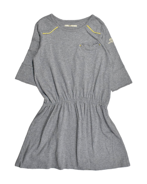 A Grey Short Sleeve Dresses from Zadig & Voltaire in size 8Y for girl. (Front View)