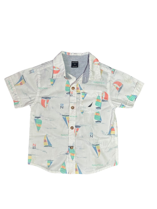 A White Short Sleeve Shirts from Nautica in size 2T for boy. (Front View)