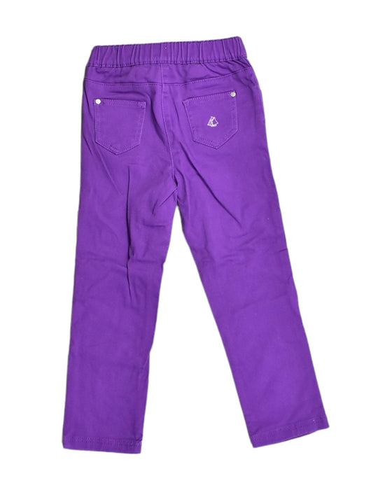 A Purple Casual Pants from Petit Bateau in size 3T for girl. (Back View)