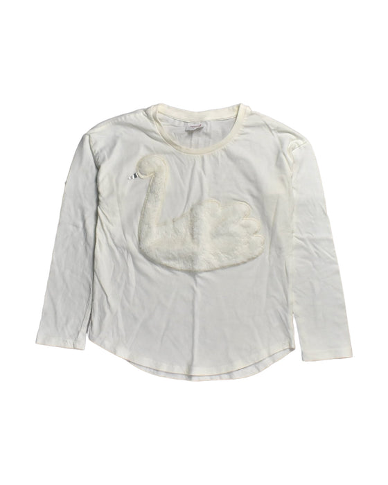 A White Long Sleeve Tops from Seed in size 9Y for girl. (Front View)