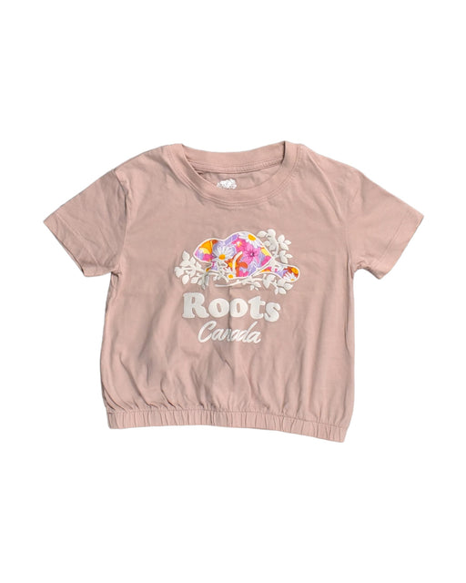 A Pink T Shirts from Roots in size 3T for girl. (Front View)
