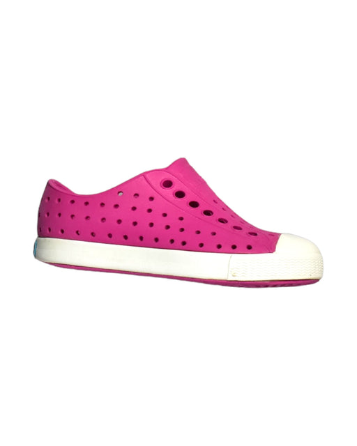 A Pink Aqua Shoes from Native Shoes in size 3T for girl. (Front View)