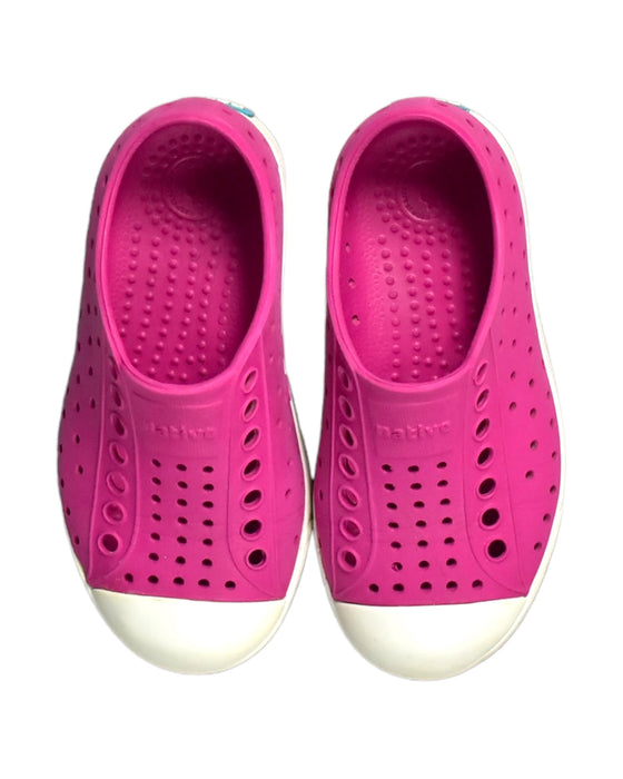 A Pink Aqua Shoes from Native Shoes in size 3T for girl. (Back View)