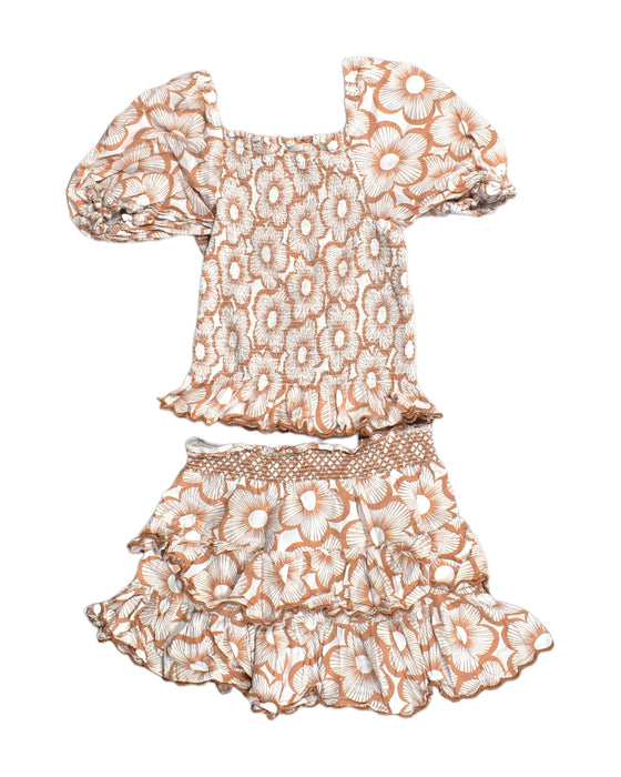A Orange Skirt Sets from Seed in size 8Y for girl. (Front View)