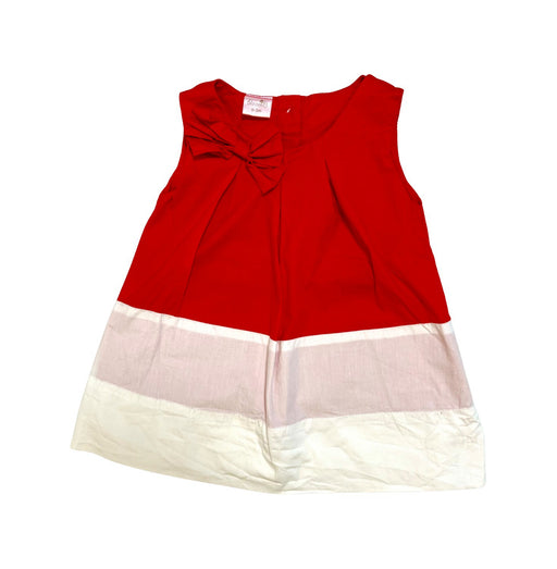 A Red Sleeveless Dresses from bloomB in size 0-3M for girl. (Front View)