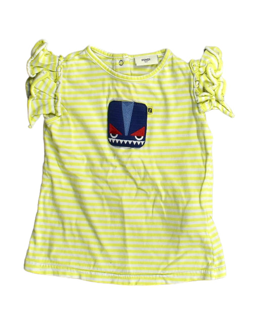 A Yellow Short Sleeve Tops from Fendi in size 12-18M for girl. (Front View)