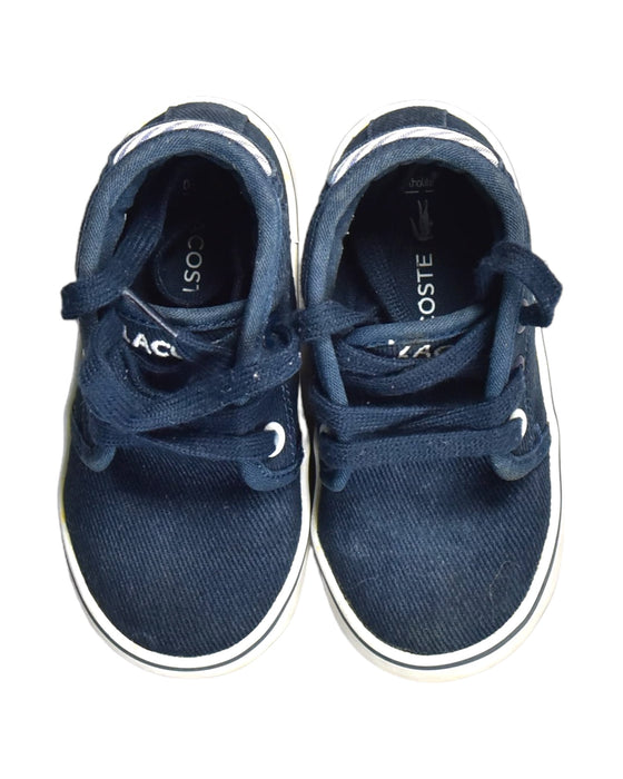 A Blue Sneakers from Lacoste in size 12-18M for boy. (Back View)