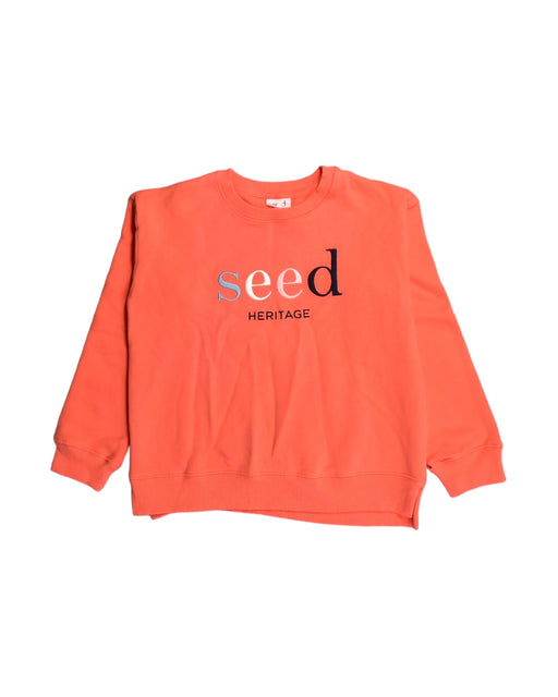 A Orange Sweatshirts from Seed in size 8Y for boy. (Front View)