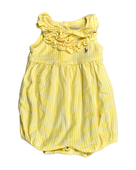 A Yellow Rompers from Ralph Lauren in size 0-3M for girl. (Front View)