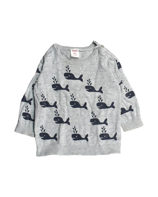 A Grey Sweatshirts from Seed in size 12-18M for boy. (Front View)