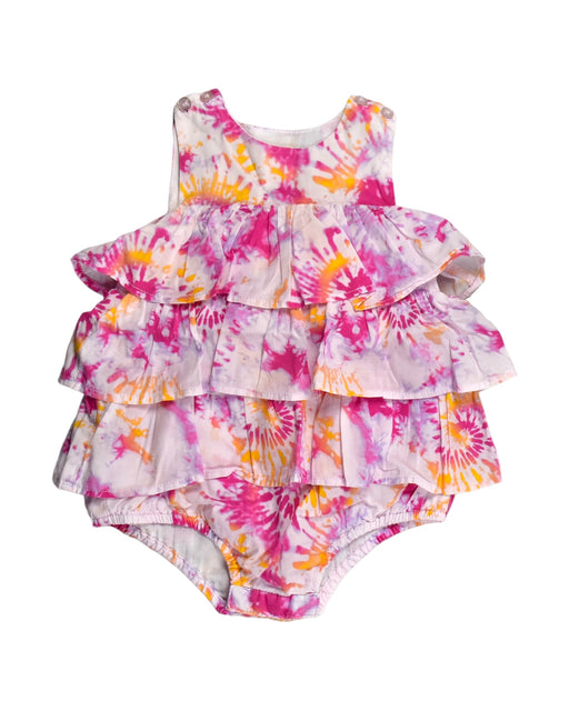 A Pink Sleeveless Rompers from Seed in size 3-6M for girl. (Front View)