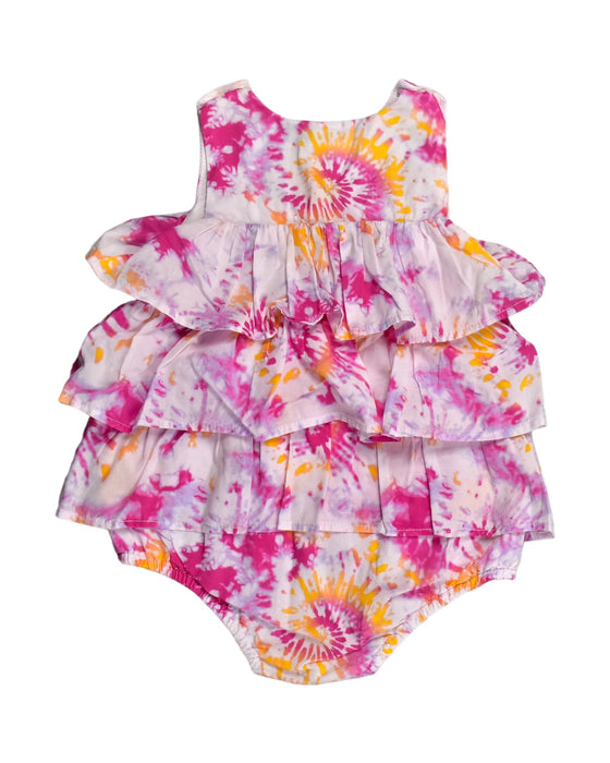 A Pink Sleeveless Rompers from Seed in size 3-6M for girl. (Back View)