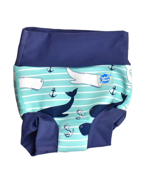 A Blue Swim Diapers from Splash About in size 3-6M for boy. (Front View)