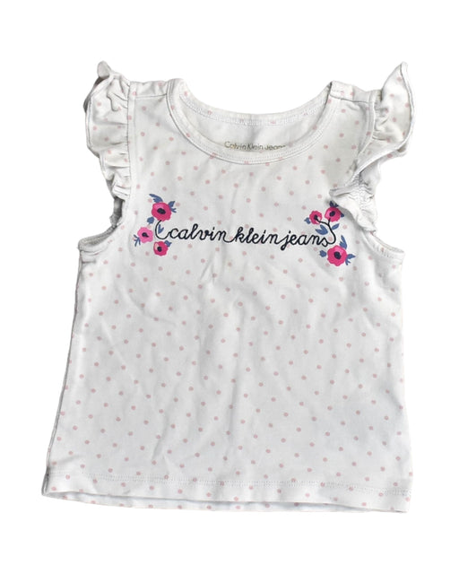 A White Sleeveless Tops from Calvin Klein in size 3T for girl. (Front View)